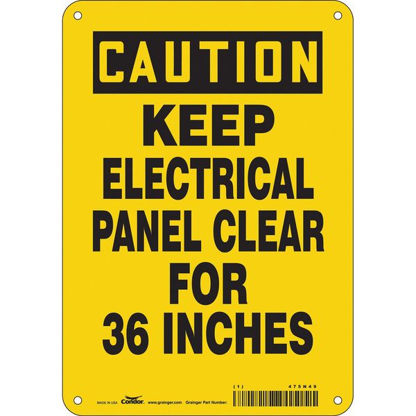 Safety Sign, 10 in Height, 7 in Width, Polyethylene, Horizontal Rectangle, English, 475N49