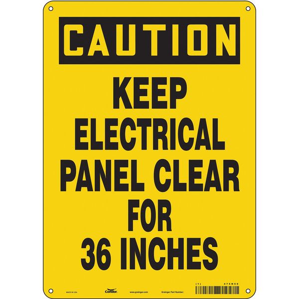 Safety Sign, 14 in Height, 10 in Width, Polyethylene, Vertical Rectangle, English, 475N50