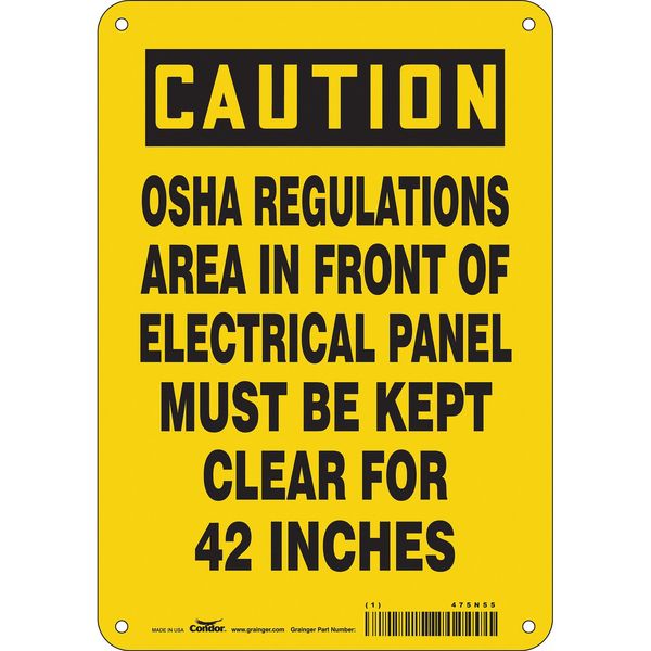 Safety Sign, 10 in Height, 7 in Width, Polyethylene, Horizontal Rectangle, English, 475N55