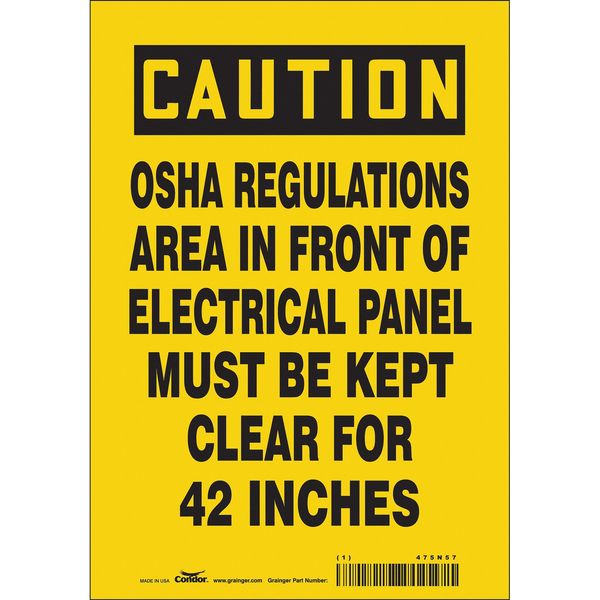Safety Sign, 10 in Height, 7 in Width, Vinyl, Horizontal Rectangle, English, 475N57