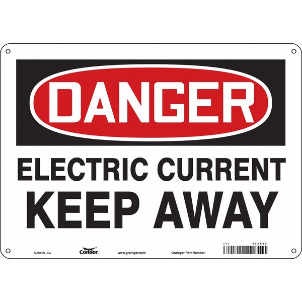 Safety Sign, 10 in Height, 14 in Width, Polyethylene, Horizontal Rectangle, English, 475P82