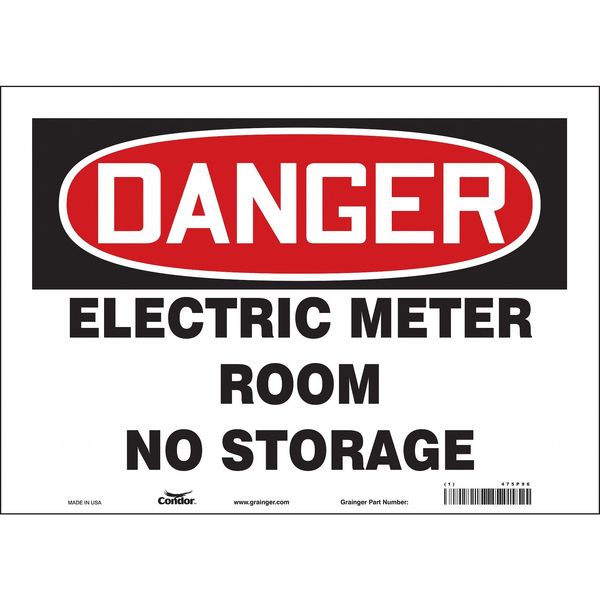Safety Sign, 10 in Height, 14 in Width, Vinyl, Horizontal Rectangle, English, 475P96