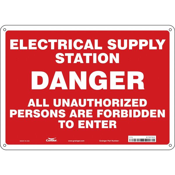 Safety Sign, 10 in Height, 14 in Width, Polyethylene, Horizontal Rectangle, English, 475P28