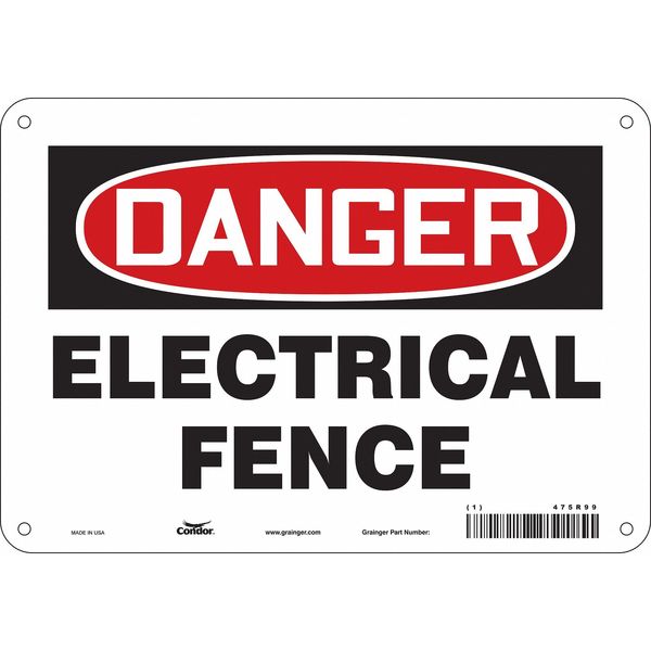 Safety Sign, 7 in Height, 10 in Width, Polyethylene, Vertical Rectangle, English, 475R99