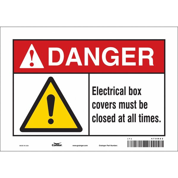 Safety Sign, 7 in Height, 10 in Width, Vinyl, Vertical Rectangle, English, 475R02