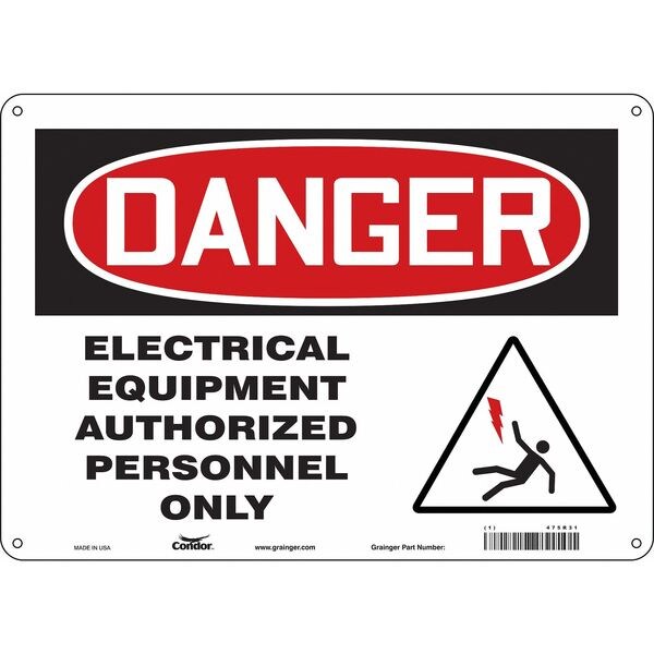 Safety Sign, 10 in Height, 14 in Width, Polyethylene, Horizontal Rectangle, English, 475R31