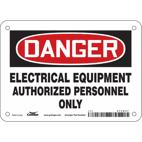 Safety Sign, 5 in Height, 7 in Width, Vinyl, Horizontal Rectangle, English, 475R47