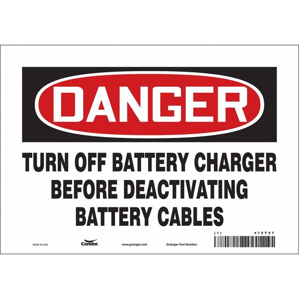 Safety Sign, 7 in Height, 10 in Width, Vinyl, Vertical Rectangle, English, 475T97