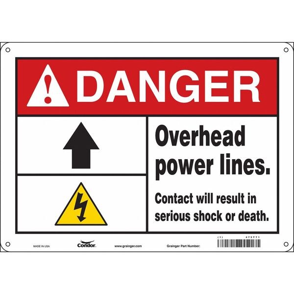 Safety Sign, 10 in Height, 14 in Width, Polyethylene, Horizontal Rectangle, English, 475T71