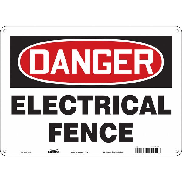 Safety Sign, 10 in Height, 14 in Width, Polyethylene, Horizontal Rectangle, English, 475T01