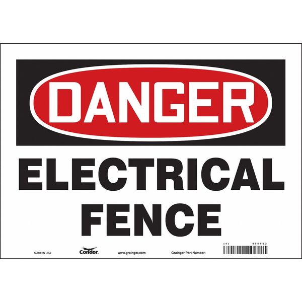 Safety Sign, 10 in Height, 14 in Width, Vinyl, Horizontal Rectangle, English, 475T03