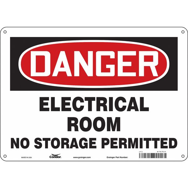 Safety Sign, 10 in Height, 14 in Width, Polyethylene, Horizontal Rectangle, English, 475T21