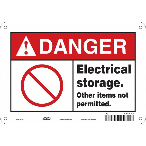 Safety Sign, 7 in Height, 10 in Width, Polyethylene, Vertical Rectangle, English, 475T26