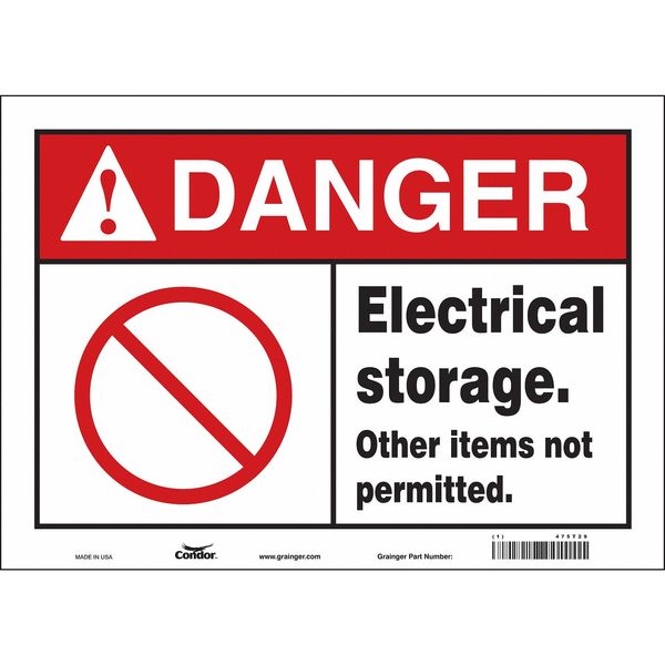 Safety Sign, 10 in Height, 14 in Width, Vinyl, Horizontal Rectangle, English, 475T29