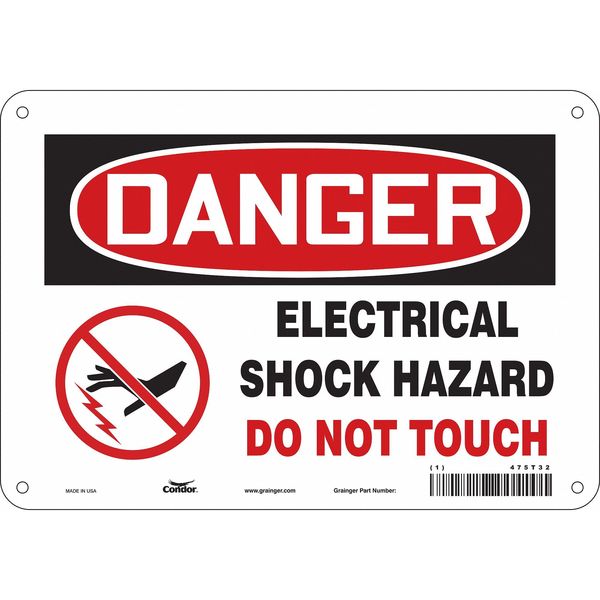 Safety Sign, 7 in Height, 10 in Width, Polyethylene, Vertical Rectangle, English, 475T32