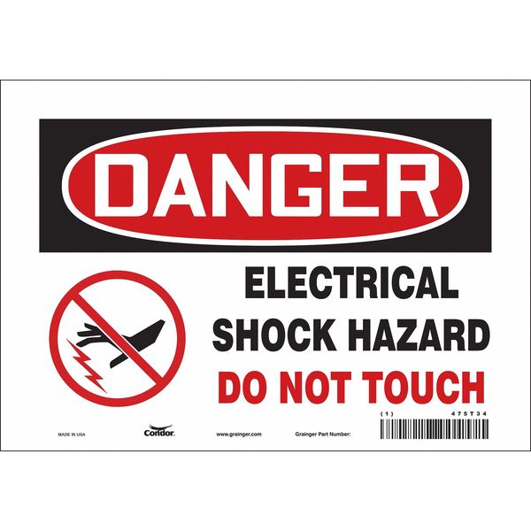 Safety Sign, 7 in Height, 10 in Width, Vinyl, Vertical Rectangle, English, 475T34