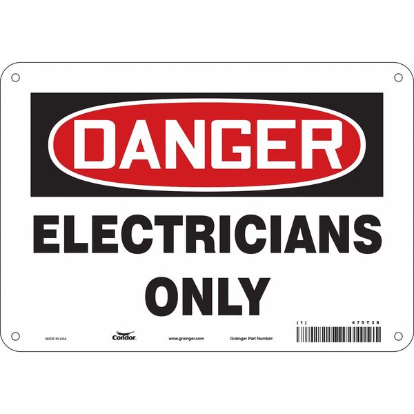 Safety Sign, 7 in Height, 10 in Width, Polyethylene, Vertical Rectangle, English, 475T38