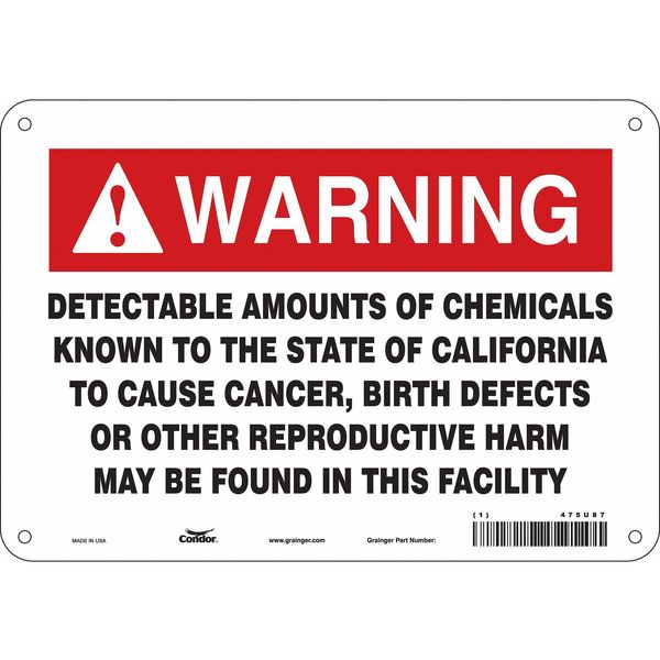Safety Sign, 7 in Height, 10 in Width, Rectangle