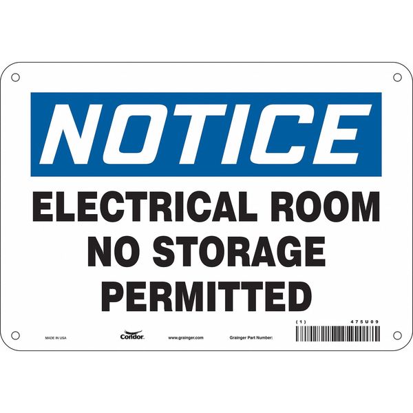 Safety Sign, 7 in Height, 10 in Width, Polyethylene, Vertical Rectangle, English, 475U09