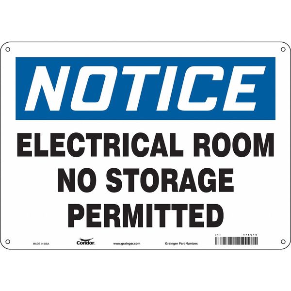 Safety Sign, 10 in Height, 14 in Width, Polyethylene, Horizontal Rectangle, English, 475U10
