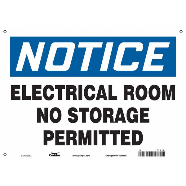 Safety Sign, 10 in Height, 14 in Width, Vinyl, Horizontal Rectangle, English, 475U12