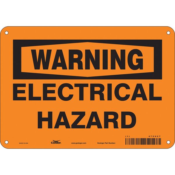 Safety Sign, 7 in Height, 10 in Width, Polyethylene, Vertical Rectangle, English, 475U27