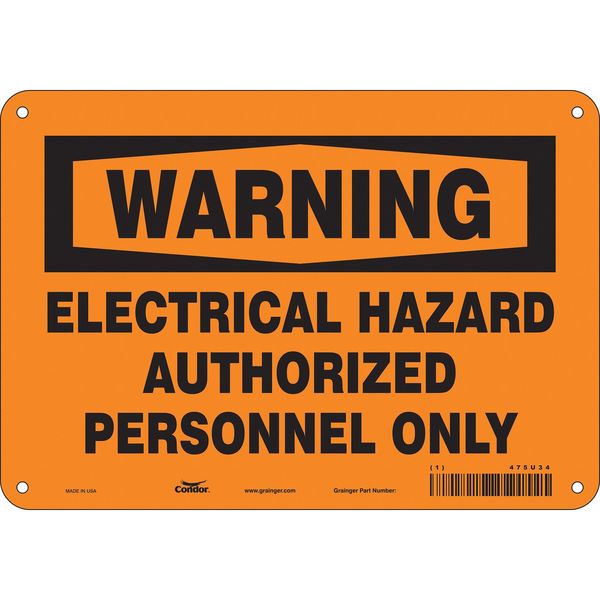 Safety Sign, 7 in Height, 10 in Width, Polyethylene, Vertical Rectangle, English, 475U34