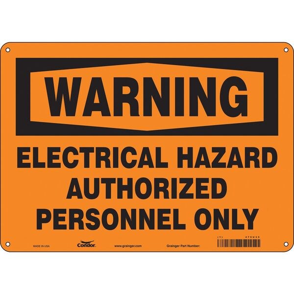 Safety Sign, 10 in Height, 14 in Width, Polyethylene, Horizontal Rectangle, English, 475U35