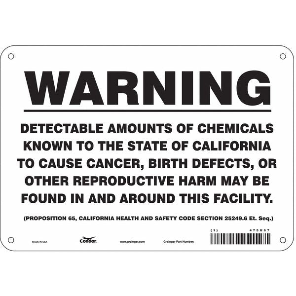 Safety Sign, 7 in Height, 10 in Width, Rectangle