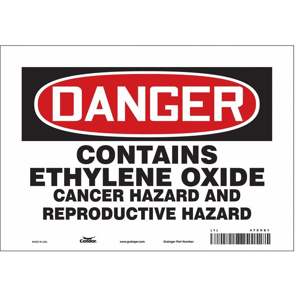 Safety Sign, 7 in Height, 10 in Width, Vinyl, Vertical Rectangle, English, 475V81