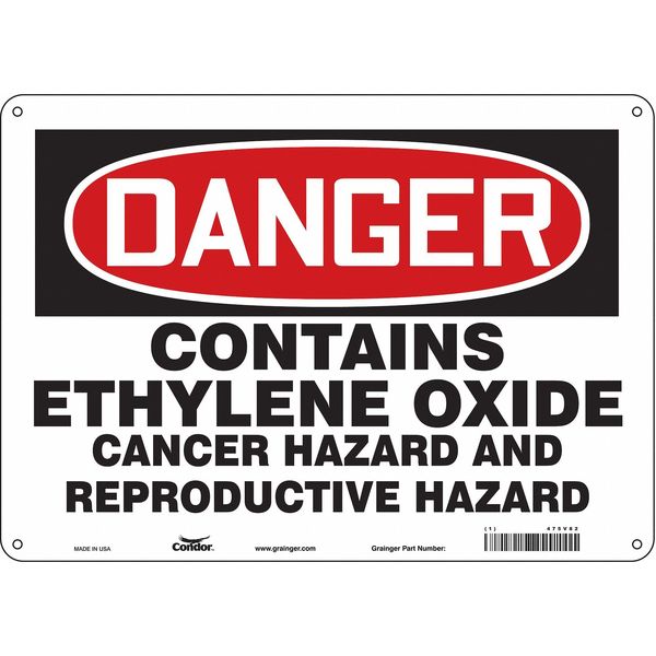 Safety Sign, 10 in Height, 14 in Width, Vinyl, Horizontal Rectangle, English, 475V82