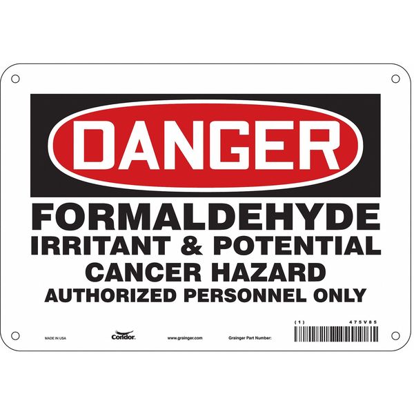 Safety Sign, 7 in Height, 10 in Width, Polyethylene, Vertical Rectangle, English, 475V85