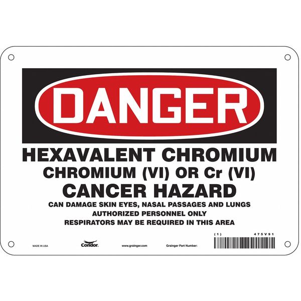 Safety Sign, 7 in Height, 10 in Width, Polyethylene, Vertical Rectangle, English, 475V91