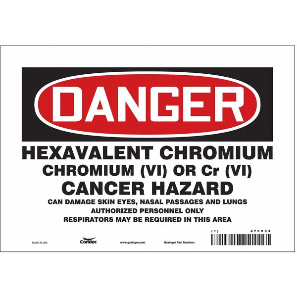 Safety Sign, 7 in Height, 10 in Width, Vinyl, Vertical Rectangle, English, 475V93