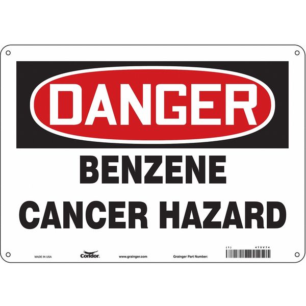 Safety Sign, 10 in Height, 14 in Width, Polyethylene, Horizontal Rectangle, English, 475V74