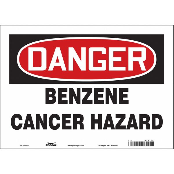 Safety Sign, 10 in Height, 14 in Width, Vinyl, Horizontal Rectangle, English, 475V76