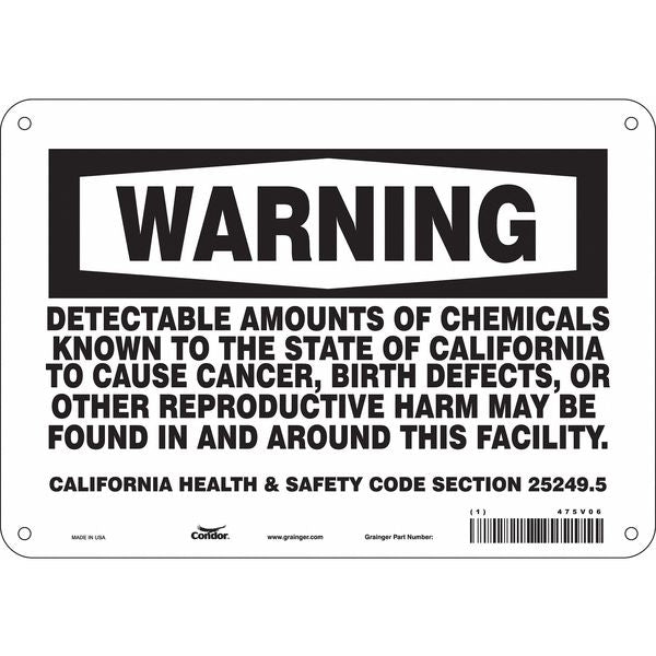 Safety Sign, 7 in Height, 10 in Width, Rectangle