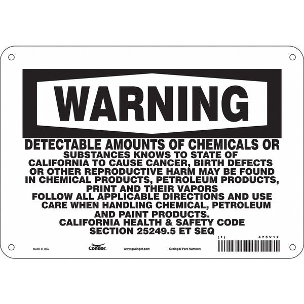 Safety Sign, 7 in Height, 10 in Width, Rectangle