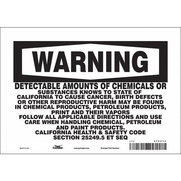 Safety Sign, 7 in Height, 10 in Width, Rectangle