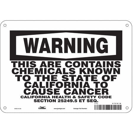 Safety Sign, 7 in Height, 10 in Width, Rectangle