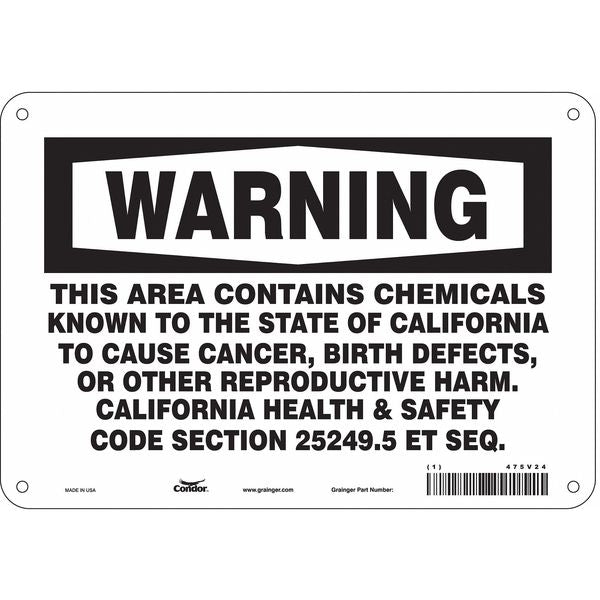 Safety Sign, 7 in Height, 10 in Width, Rectangle