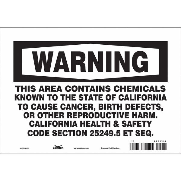 Safety Sign, 7 in Height, 10 in Width, Rectangle
