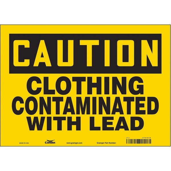 Safety Sign, 10 in Height, 14 in Width, Vinyl, Horizontal Rectangle, English, 475V39