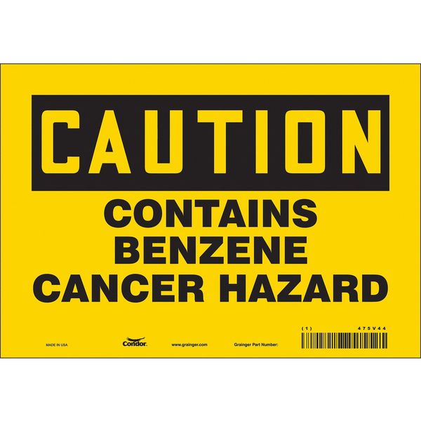 Safety Sign, 7 in Height, 10 in Width, Vinyl, Vertical Rectangle, English, 475V44