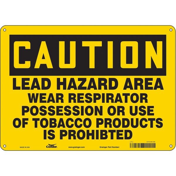 Safety Sign, 10 in Height, 14 in Width, Polyethylene, Horizontal Rectangle, English, 475V55