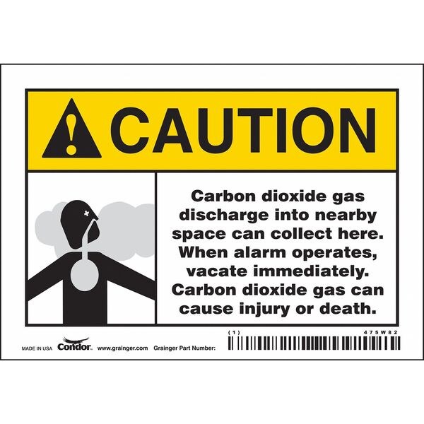 Chemical Sign, 3 1/2 in H, 5 in W, Vinyl, Horizontal Rectangle, English, 475W82