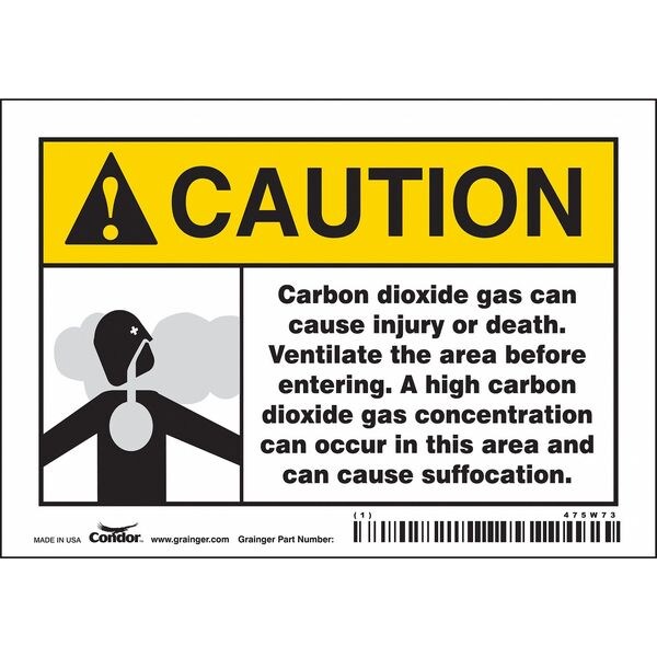 Chemical Sign, 3 1/2 in H, 5 in W, Vinyl, Horizontal Rectangle, English, 475W73