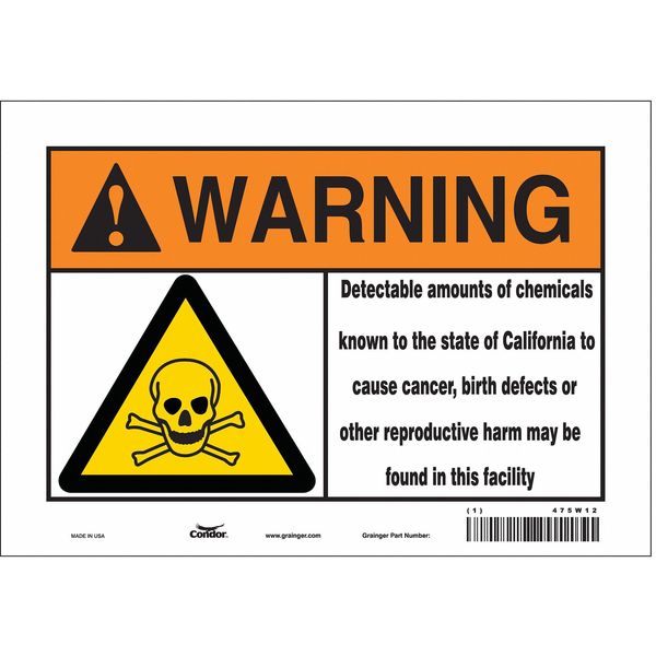 Safety Sign, 7 in Height, 10 in Width, Rectangle