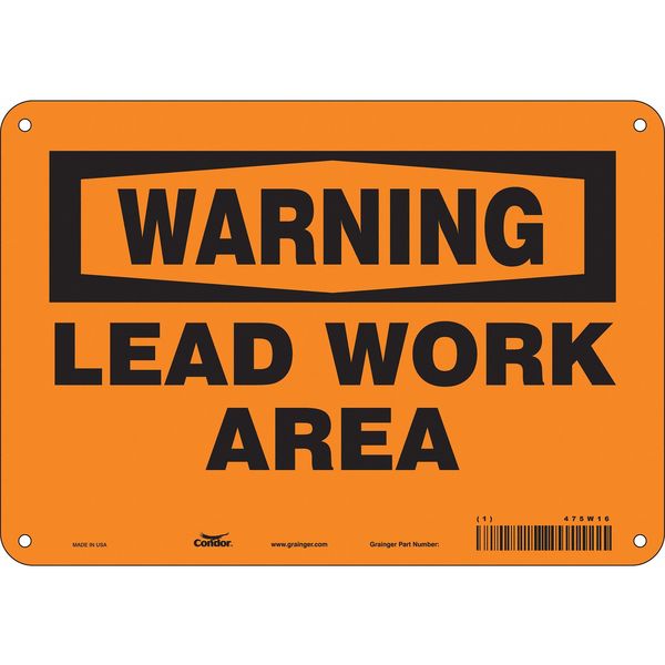 Safety Sign, 7 in Height, 10 in Width, Polyethylene, Vertical Rectangle, English, 475W16