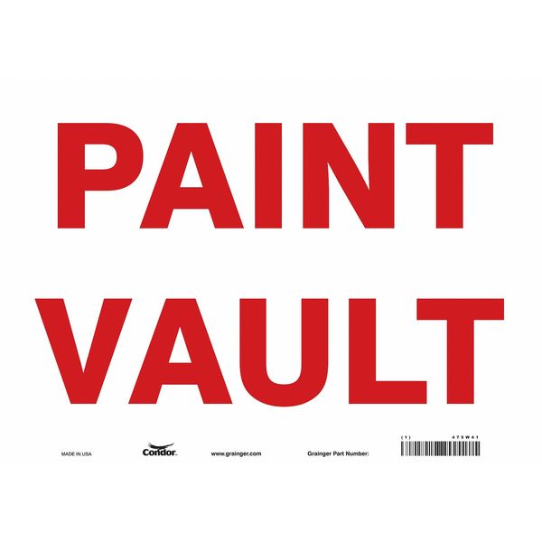 Safety Sign, 10 in Height, 14 in Width, Vinyl, Horizontal Rectangle, English, 475W41